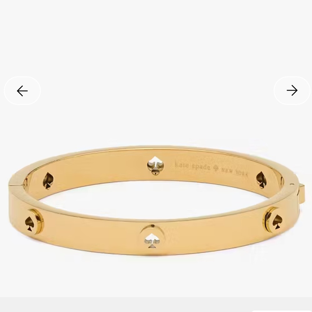 Kate Spade Spot the Spade Studded Hinged Bracelet Bangle - Rose Gold